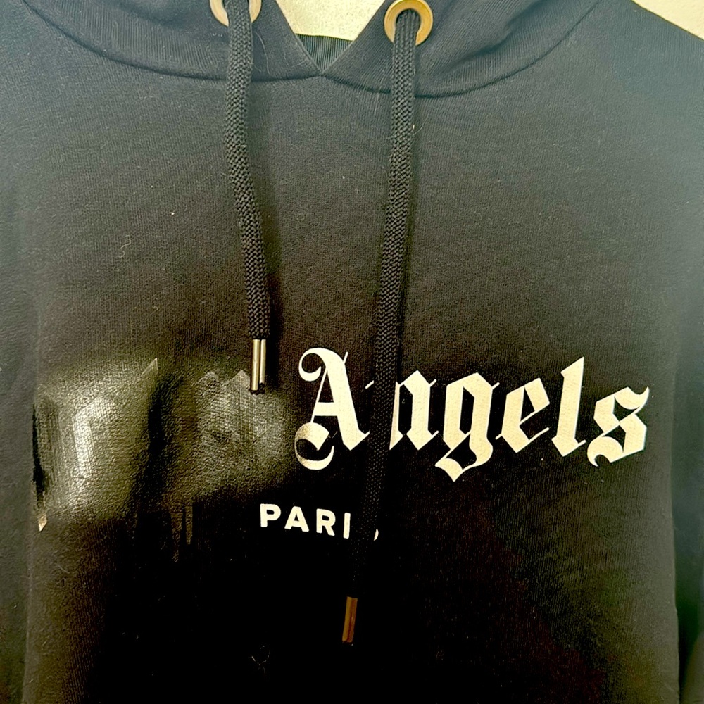 Palm Angels Paris Spray Paint Logo Black Hoodie View 4